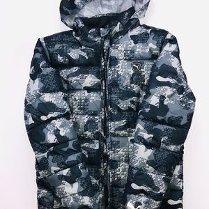 PUMA Boys Camouflage Puffer Jacket Size Lg (14-16)